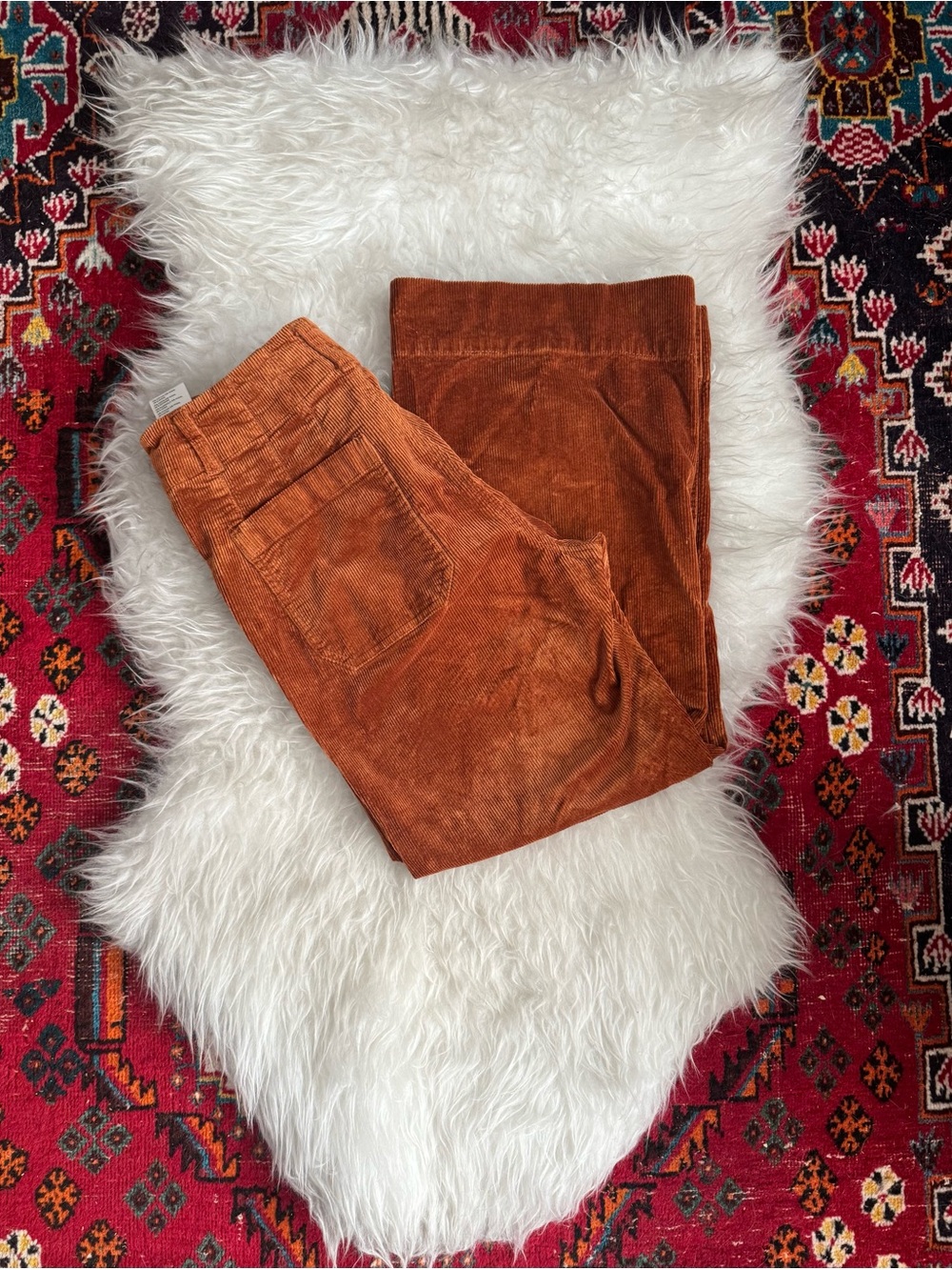 Anthropologie Women’s Corduroy Pants in Rust Orange